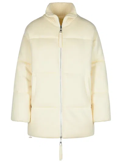 P.a.r.o.s.h 'last' Cream Wool Blend Down Jacket In Cream