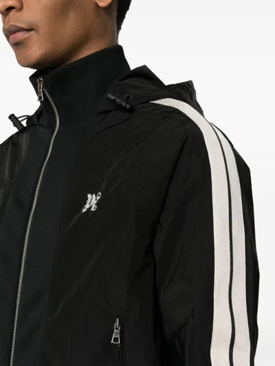 Palm Angels Monogram Nylon Track Jacket In Black