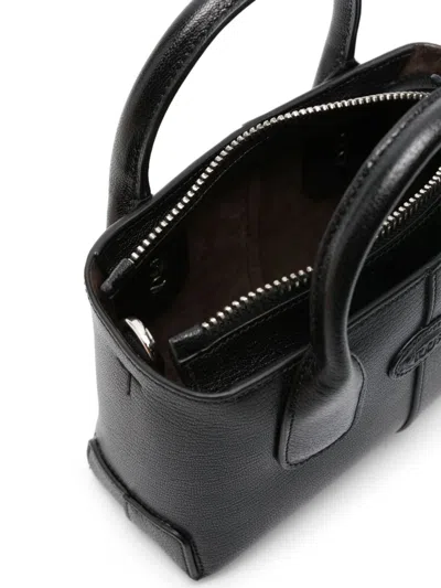Tod's Mini Leather Handbag Cracked Texture In Black