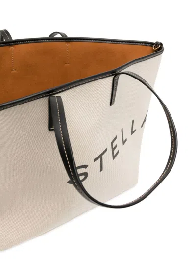 Stella Mccartney Stella Mc Cartney Logo Canvas Tote Bag In Beige