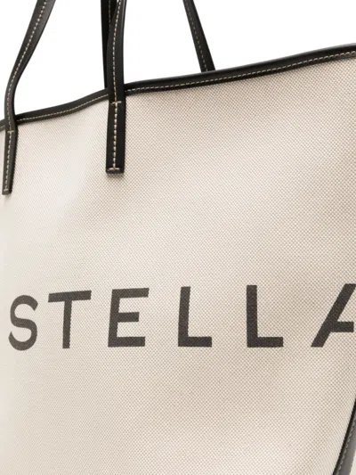 Stella Mccartney Stella Mc Cartney Logo Canvas Tote Bag In Beige