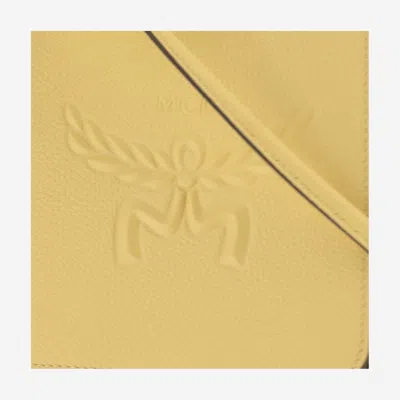 Mcm Yellow Leather Mini Himmel Hobo Crossbody Bag In Yellow