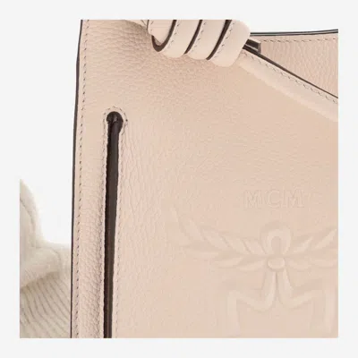 Mcm Pastel Pink Leather Mini Himmel Hobo Crossbody Bag In Neutral