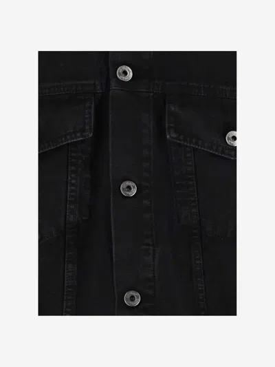 Shop Off-white Off White Cotton Denim Jacket In Black