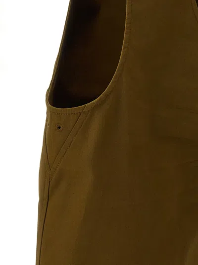 Saint Laurent Cotton And Linen Twill Tank Top In Green