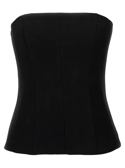 Monot Strapless Crepe Bustier Top In Black
