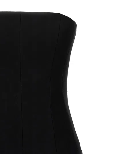 Monot Strapless Crepe Bustier Top In Black