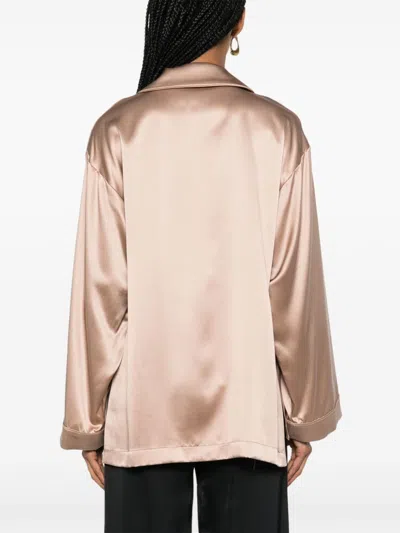 Max Mara Vasaio Silk Shirt In Brown
