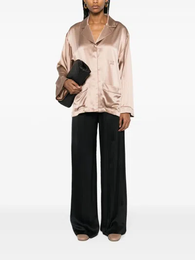 Max Mara Vasaio Silk Shirt In Brown