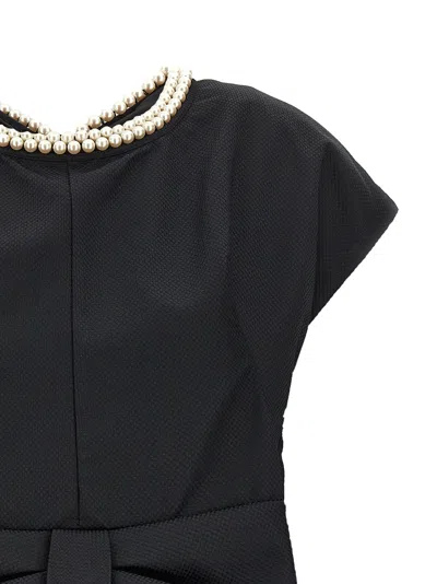 Junya Watanabe Draped Back Top With Bow And Pearls In Black