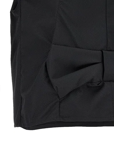 Junya Watanabe Draped Back Top With Bow And Pearls In Black