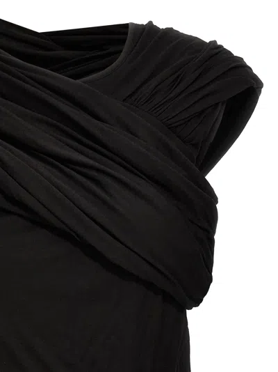 Rick Owens Harness T Draped Top In Black