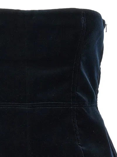Tom Ford Velvet Strapless Top Fitted Silhouette In Blue