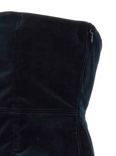 Tom Ford Velvet Strapless Top Fitted Silhouette In Blue