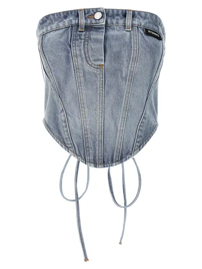 Vetements Women's Denim Corsette Top In Light Blue