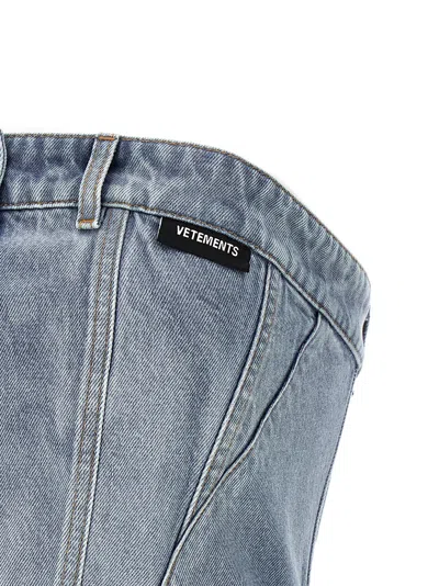 Vetements Women's Denim Corsette Top In Light Blue