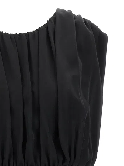 Jil Sander Acetate Blend Top Puffed Sleeves In Black