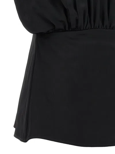 Jil Sander Acetate Blend Top Puffed Sleeves In Black
