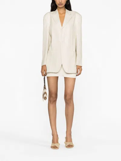 Jacquemus La Veste Tibau Linen-blend Blazer In Beige
