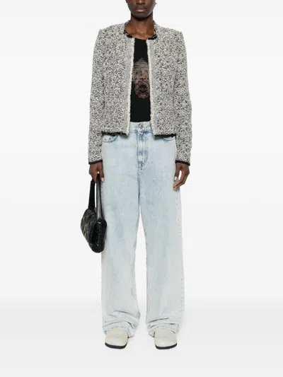 Iro Hazela Cropped Tweed Jacket In Black