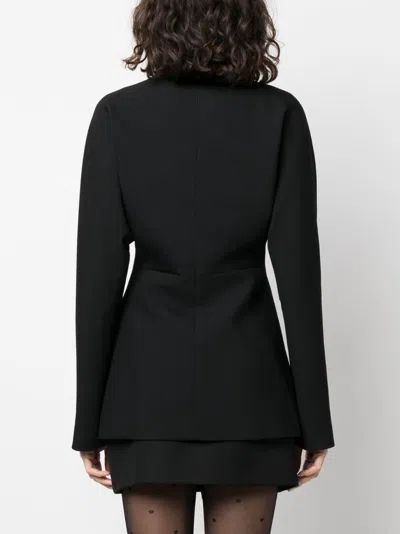 Shop Ferragamo Wool Sngle Breasted Blazer Jacket In Black