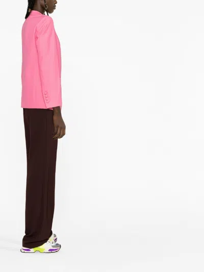 Palm Angels Miami Cotton Blend Blazer Jacket In Fuchsia
