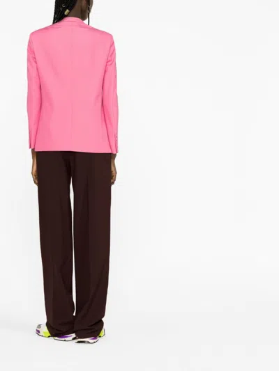 Palm Angels Miami Cotton Blend Blazer Jacket In Fuchsia