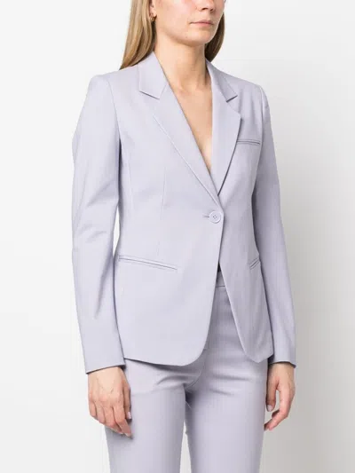 Emporio Armani Cotton Single Breasted Jacket In Purple
