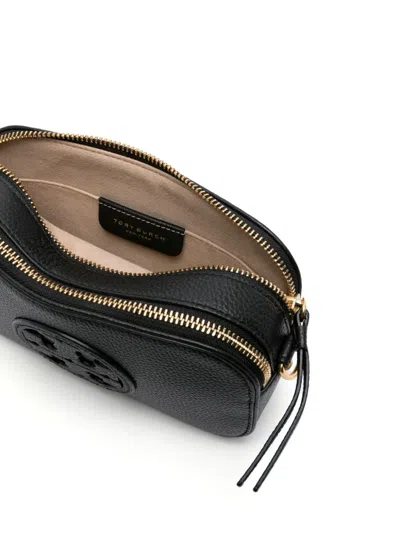 Tory Burch Miller Mini Logo Lambskin Crossbody Bag In Black