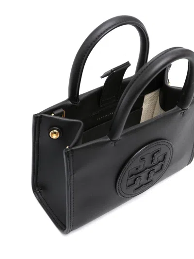 Tory Burch Handbag With Embossed Logo On The Front In Black
