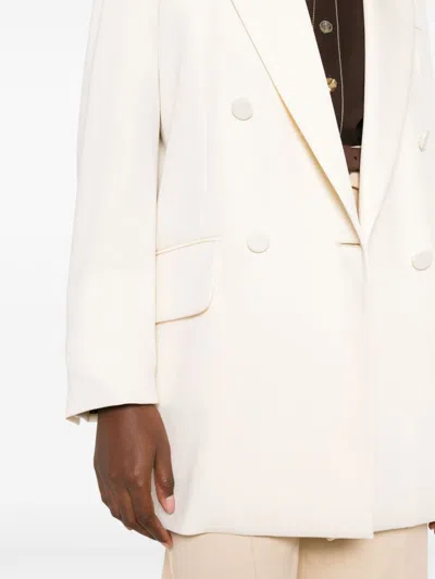 Max Mara Monica Double-breasted Wool Blazer In White