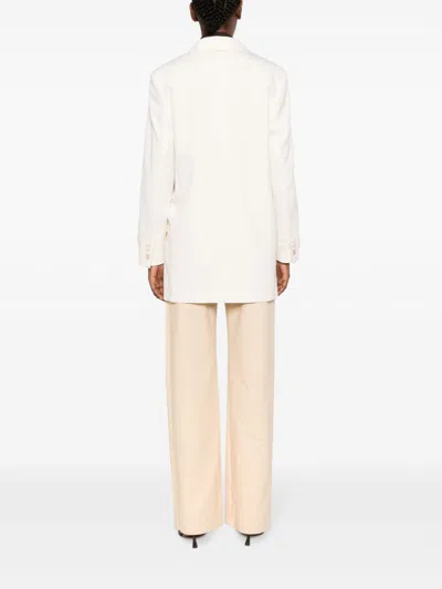 Max Mara Monica Double-breasted Wool Blazer In White