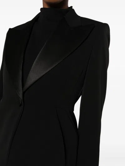 Max Mara Wool Single-breasted Blazer Jacket In Black