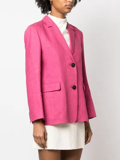 's Max Mara Single-breasted Linen Blazer In Pink