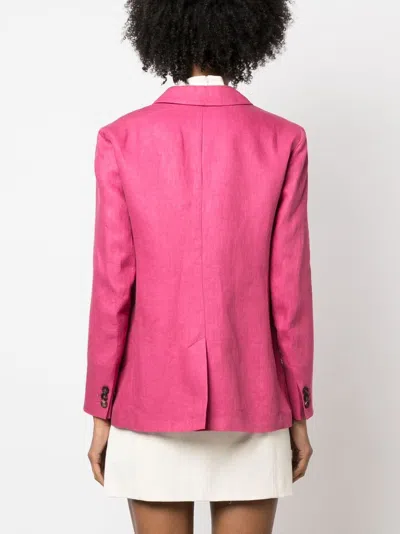 's Max Mara Single-breasted Linen Blazer In Pink