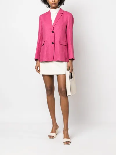 's Max Mara Single-breasted Linen Blazer In Pink