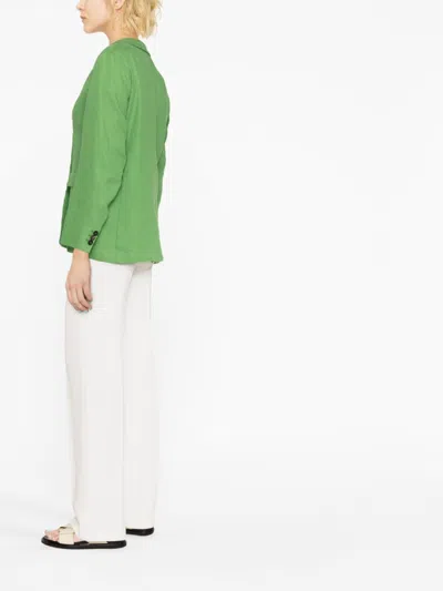's Max Mara Sofia Single-breasted Linen Blazer In Green