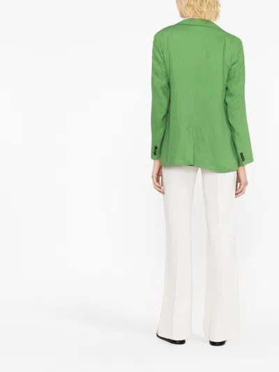 's Max Mara Sofia Single-breasted Linen Blazer In Green