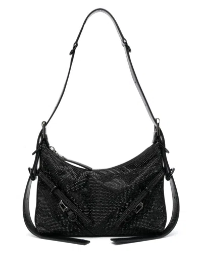 Givenchy Mini Voyou Crystal-embellished Shoulder Bag In 黑色的