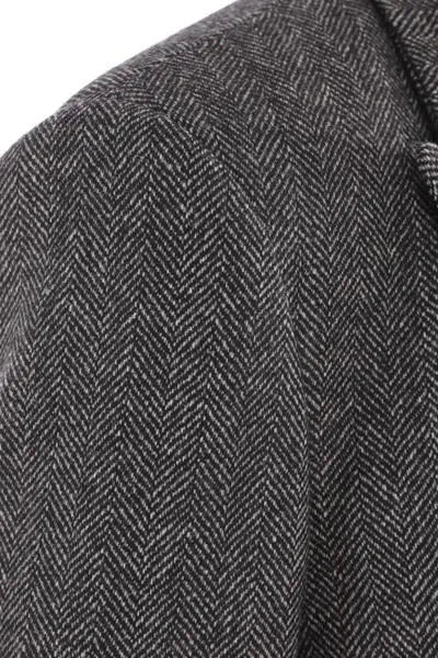 Brunello Cucinelli Women's 'chevron Wool Carded Techno Jacket' In Black+panama+grey