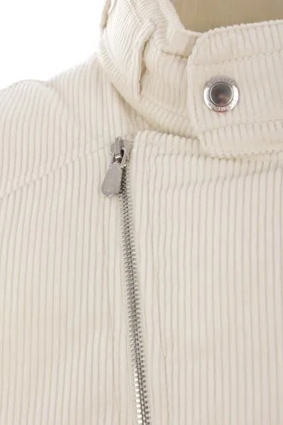 Shop Brunello Cucinelli Jackets In Milk+panama