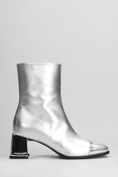 Shop Carel Paris Odeon High Heels Ankle Boots In Silver