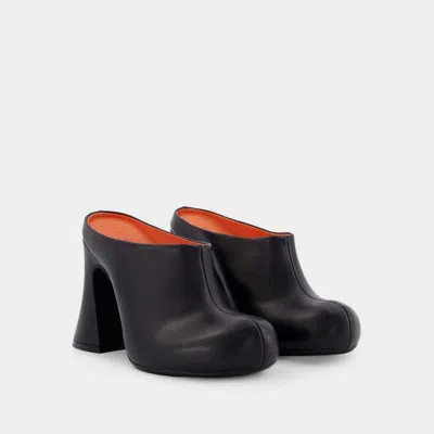 Marni Sabot Mid Block Heel Slip-on Mules In Black