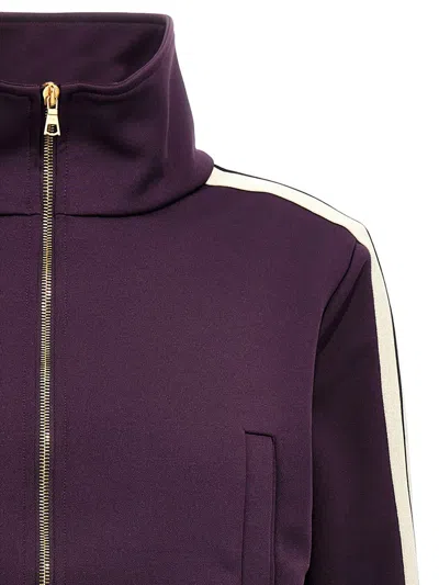 Shop Palm Angels 'classic Logo' Cropped Sweatshirt In Purple