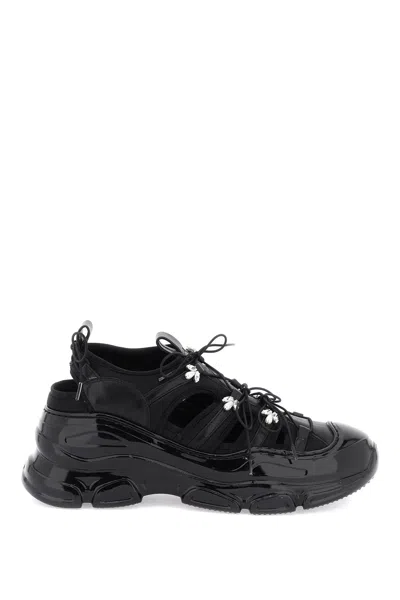 Simone Rocha Beaded Classic Tracker Trainers Black Nappa/pearl/clear In Black