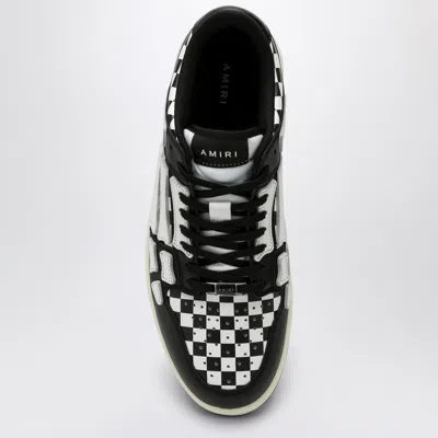 Shop Amiri Skel Top Low Black/white Plaid Sneaker