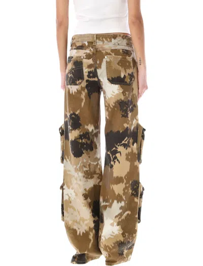 Blumarine Multicolor Cargo Pants With Camouflage Motif In Camouflage