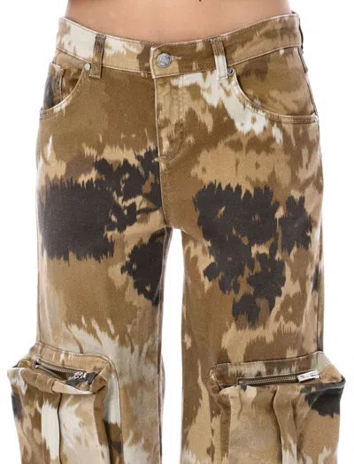 Blumarine Multicolor Cargo Pants With Camouflage Motif In Camouflage