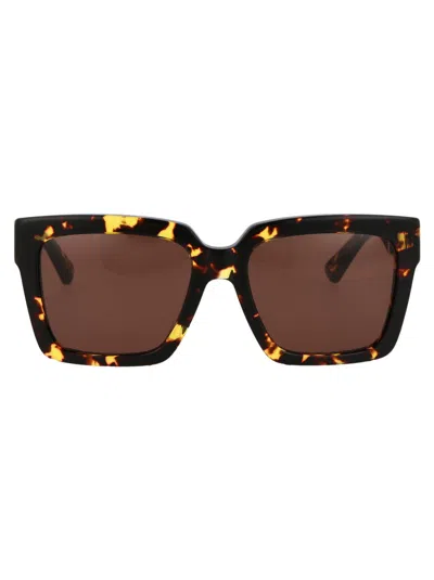 Bottega Veneta Acetate Havana Sunglasses In Brown