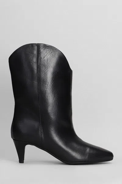 Gisel Moire Enea Ankle Boots In Black